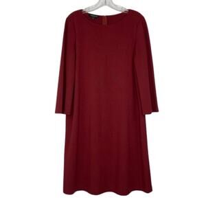 Lafayette 148 New York Maroon Burgundy Scuba Career Dress Size Medium Wedding